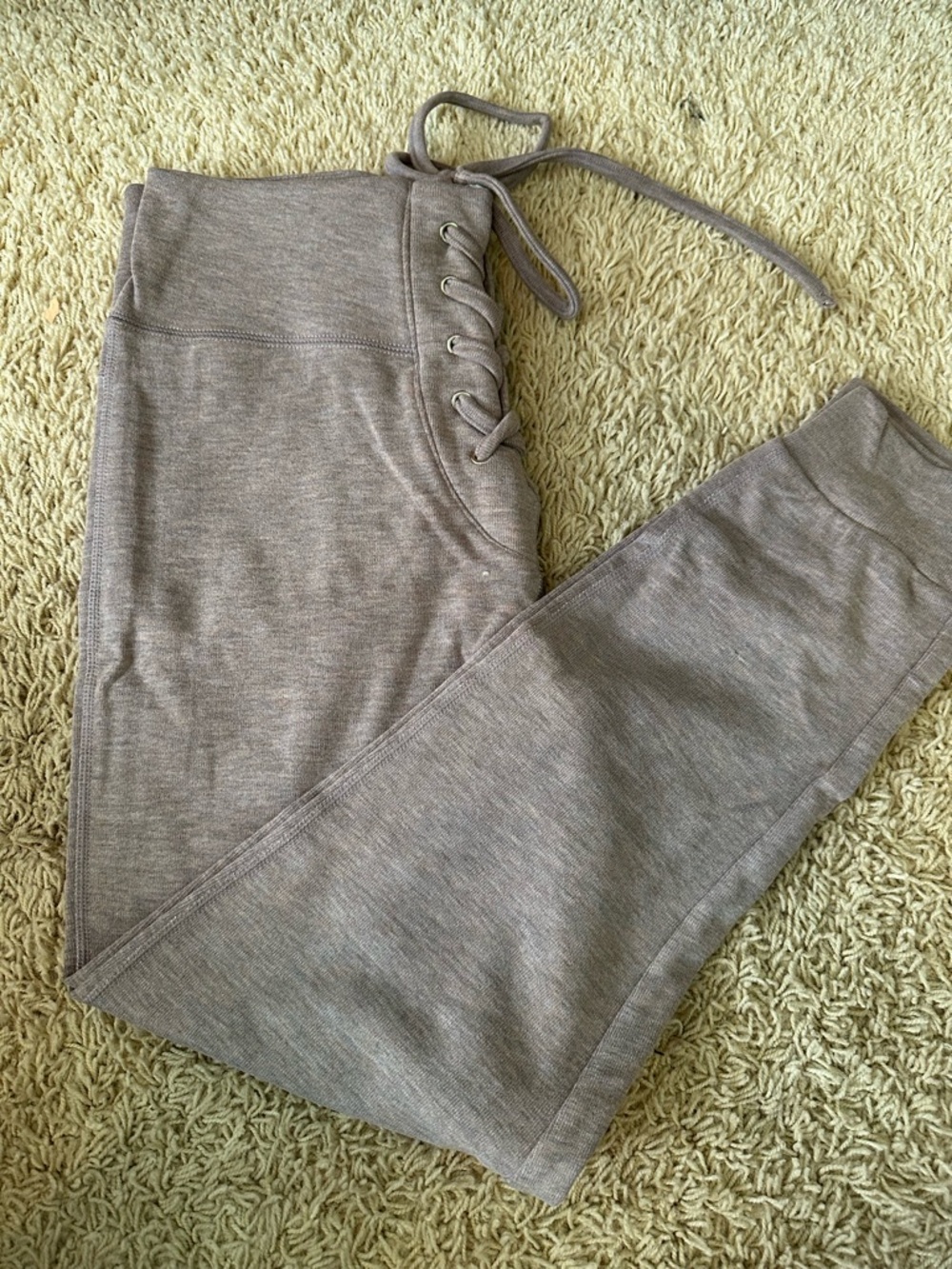 NWOT WHITE BIRCH ROSE LACE UP JOGGERS
